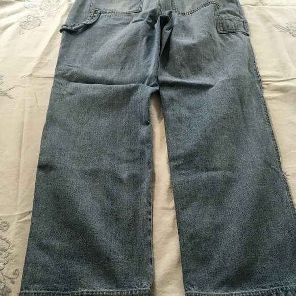 #59 Reliq Industries Denim Blue Wash Jeans Straight Hem High Rise Men's Size 36 - Picture 3 of 11